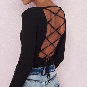 Garage back lace-up body suit